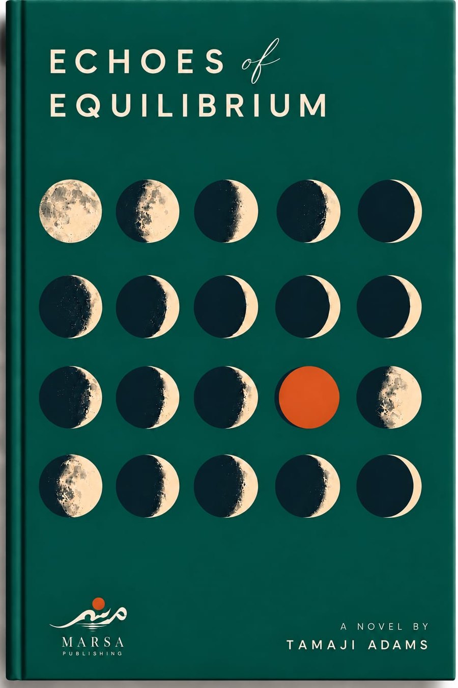 Cover of Echoes of Equilibrium, a science fiction crime mystery novel by Tamaji Adams, published by Marsa Publishing.